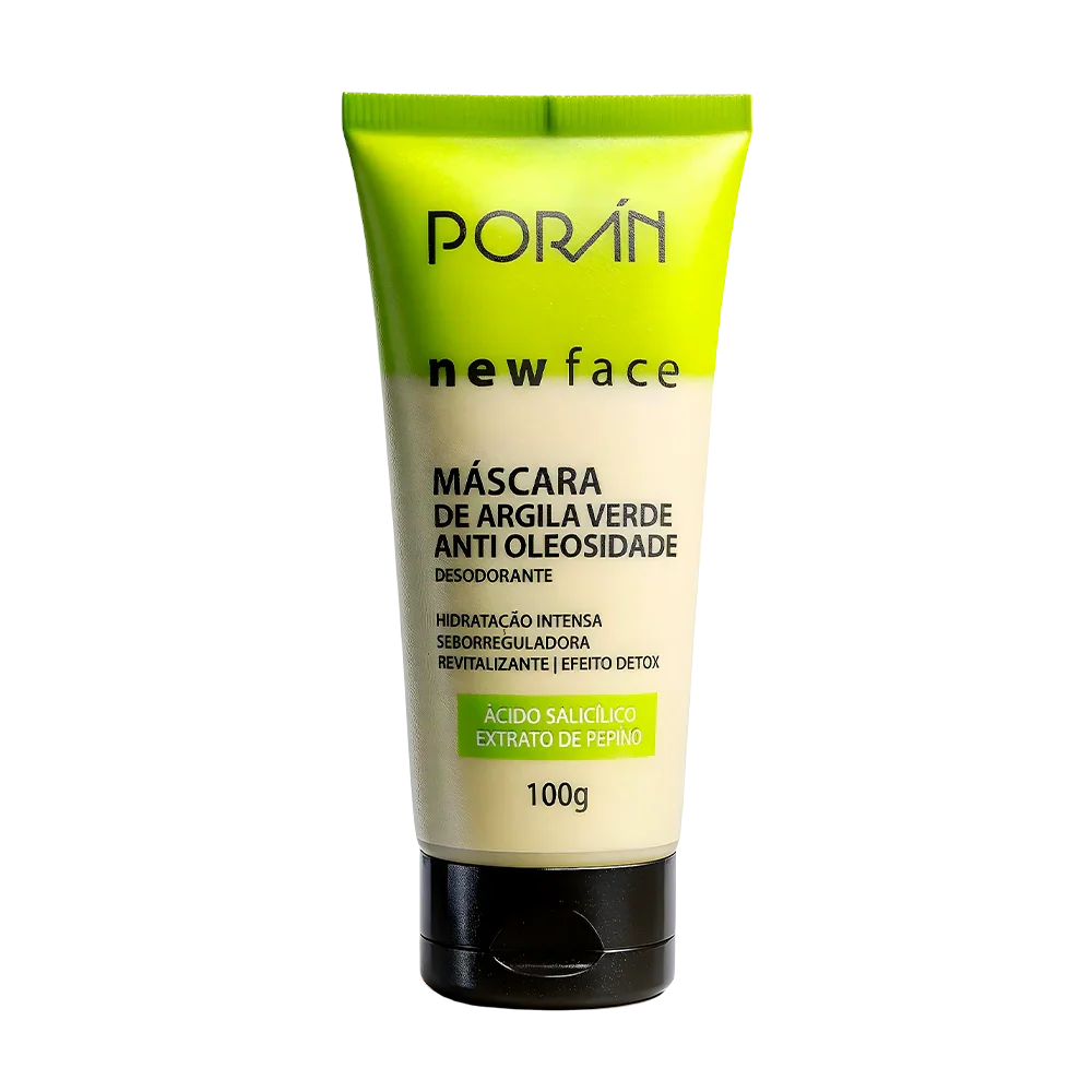 MASCARA ARGILA VERDE ANTI OLEOSIDADE NEW FACE 100G PORAN