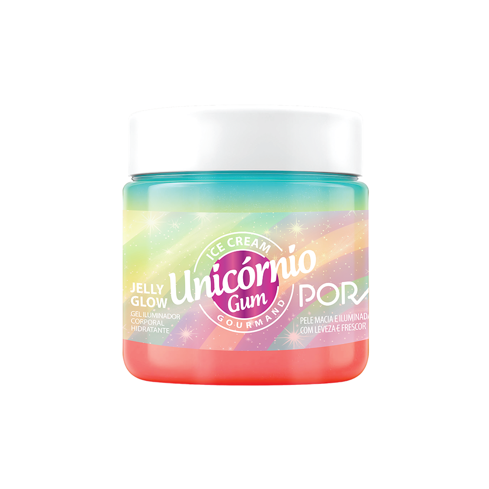 JELLY GLOW ICE CREAM UNICÓRNIO GUM GOURMAND 160G
