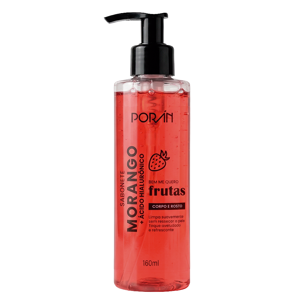 SABONETE MORANGO CORPO E ROSTO PUMP 160ML PORAN