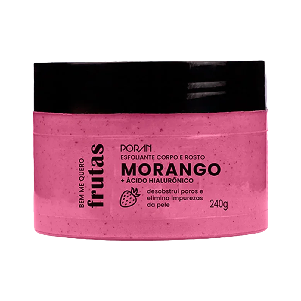 ESFOLIANTE MORANGO CORPO E ROSTO 240G PORAN