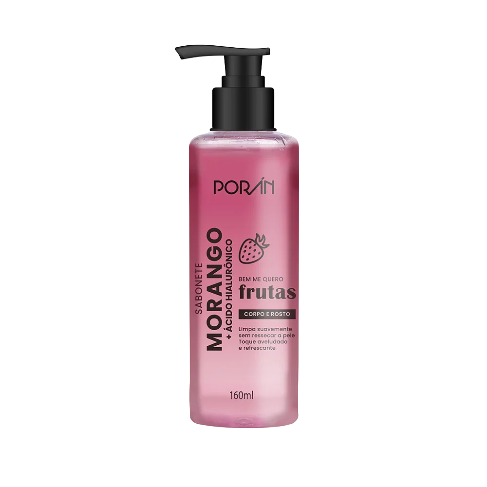 SABONETE MORANGO CORPO E ROSTO PUMP 160ML PORAN